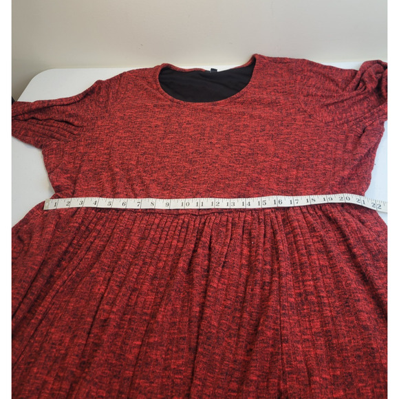 Torrid Red Mini Brushed Rib Tiered Long Sleeve Skater Dress Women's Plus Size 4 - Picture 7 of 16